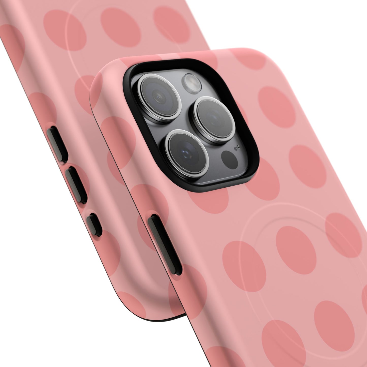 Magnetic Phone Case — Pink Polka Dot Tough Protective Cover
