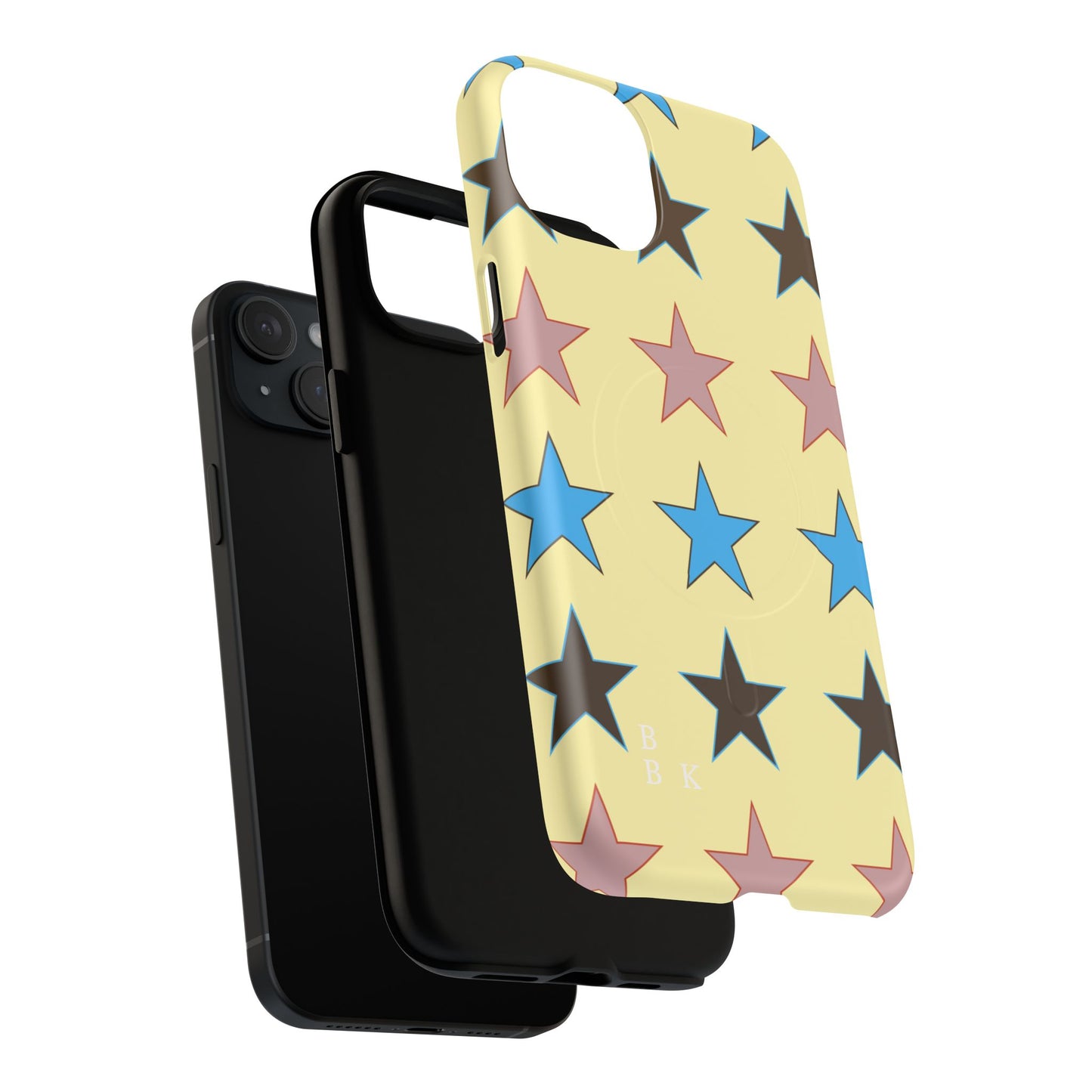 Star Pattern Tough Magnetic Phone Case — Colorful Retro Stars Protective Cover