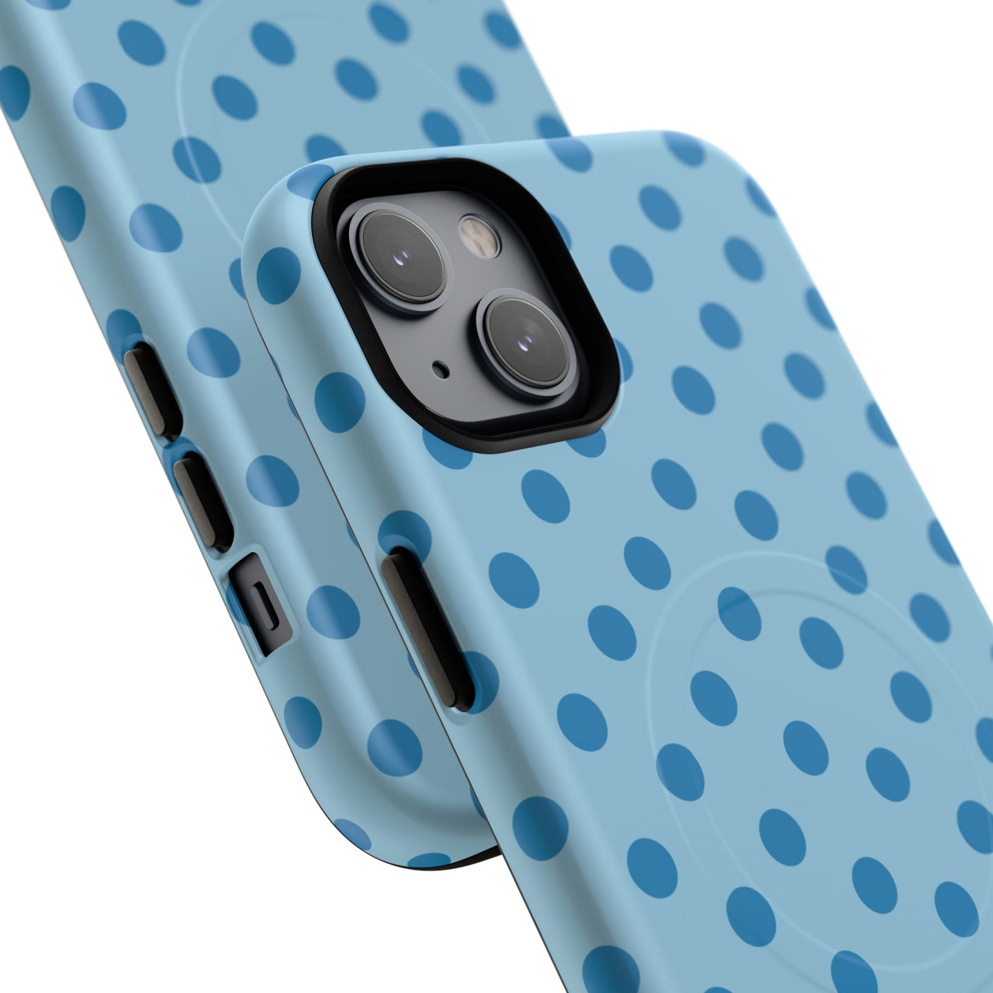 Blue Polka Dot Magnetic Phone Case — Tough Protective iPhone Cover