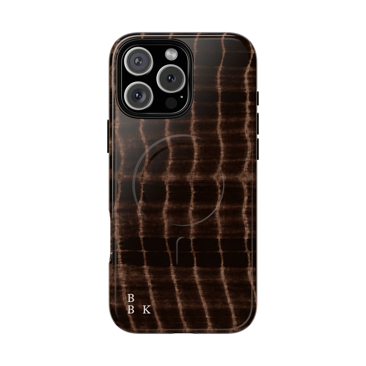 MagSafe Phone Case — Brown Croc Pattern Tough Magnetic Case