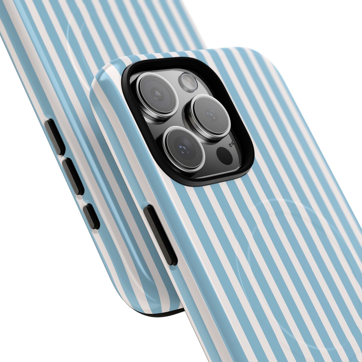 MagSafe Phone Case — Blue Vertical Stripe Tough Magnetic Protective Cover
