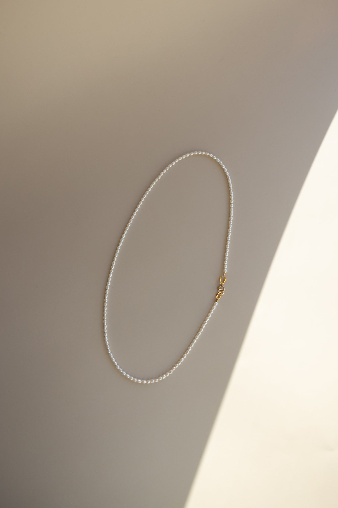 Tiny Rice Pearl Necklace