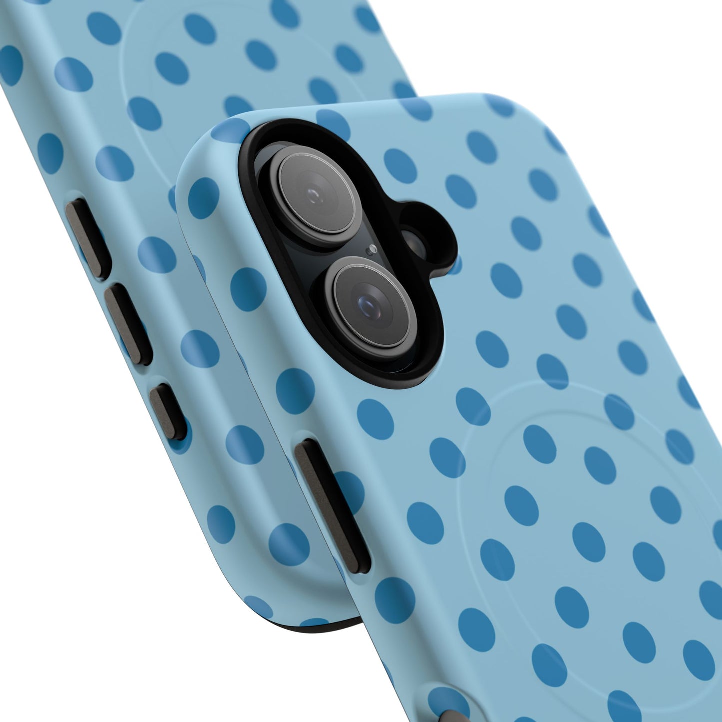 Blue Polka Dot Magnetic Phone Case — Tough Protective iPhone Cover