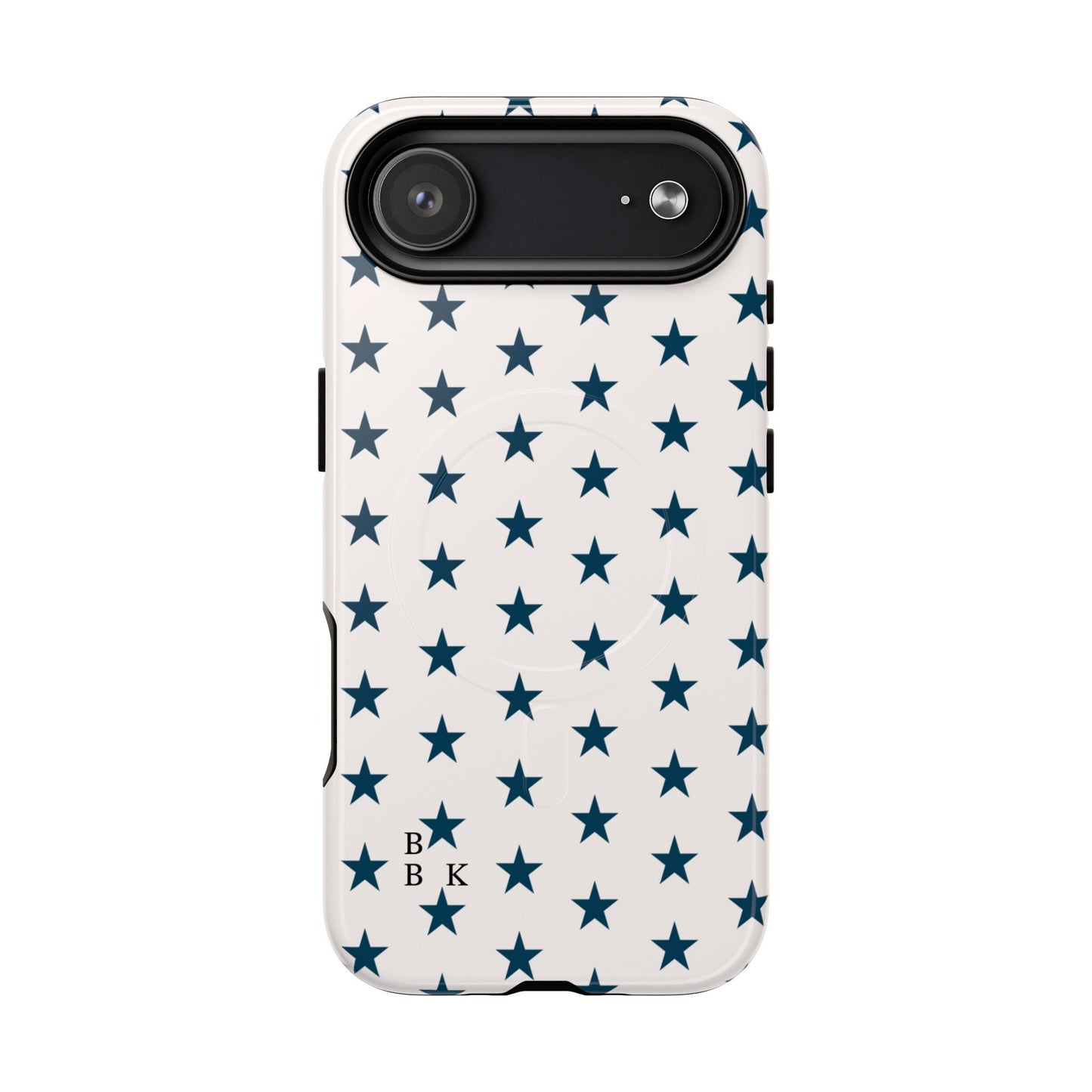 Star Pattern Tough Magnetic Phone Case — Navy Stars on White