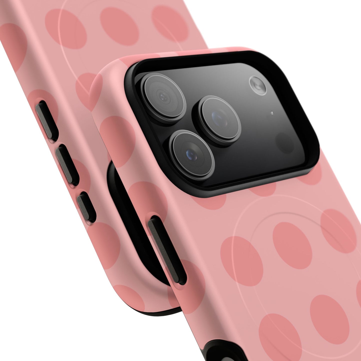 Magnetic Phone Case — Pink Polka Dot Tough Protective Cover