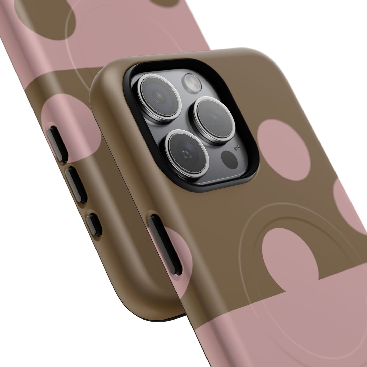 Pink + Yellow Polka Dot Magnetic Tough Case — Protective Magnetic Phone Case with 'BBK' Accent