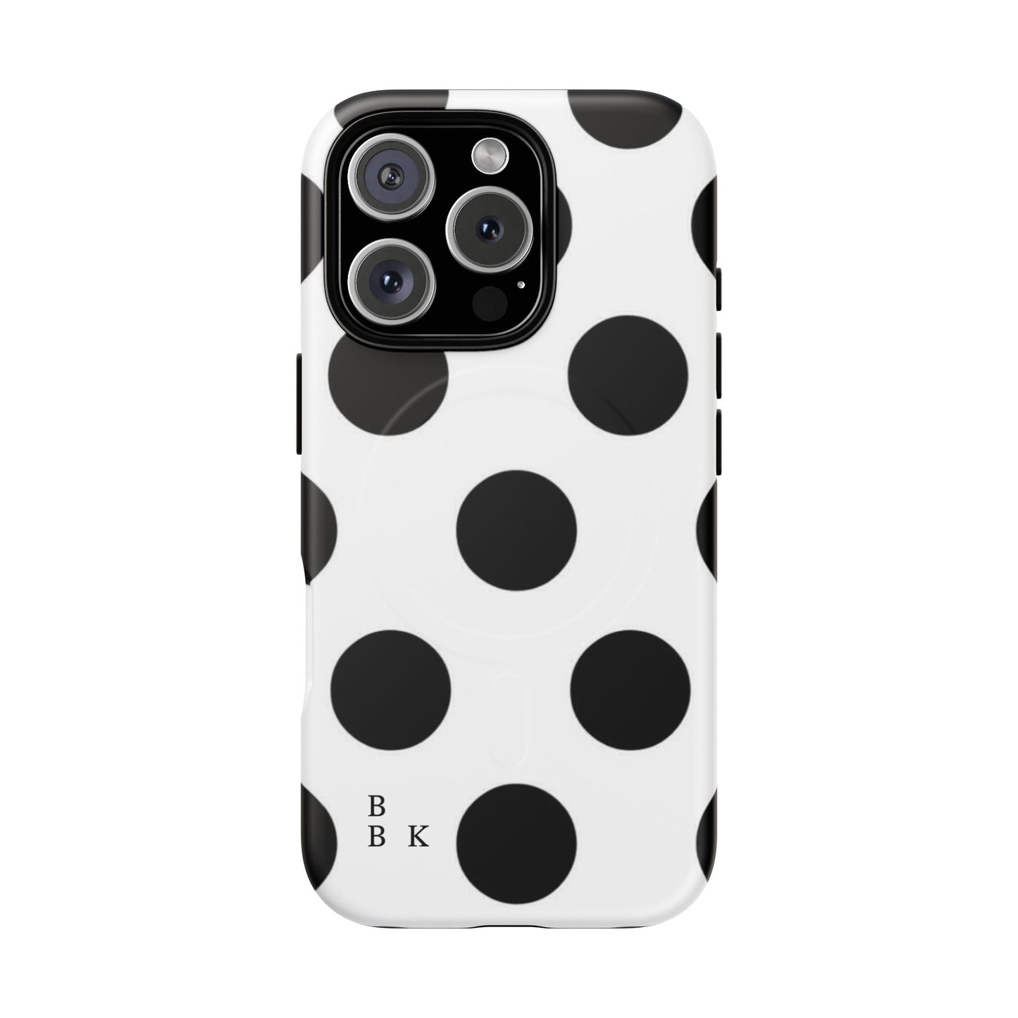 Polka Dot Magnetic Phone Case — Black & White Retro Dot Tough Case