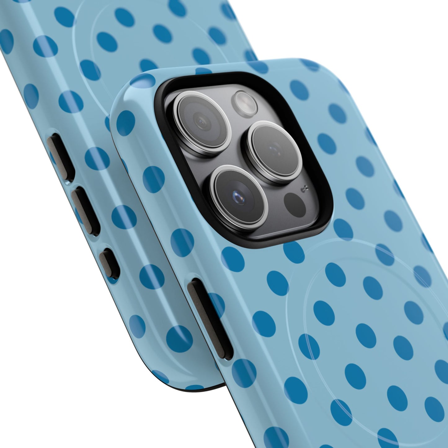 Blue Polka Dot Magnetic Phone Case — Tough Protective iPhone Cover