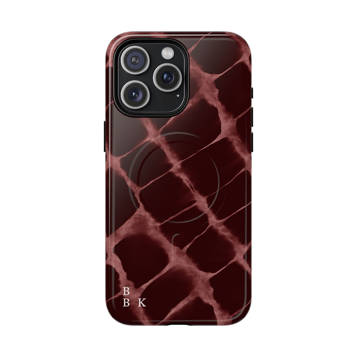 Magnetic Phone Case — Burgundy Marble Tough Protective Cover