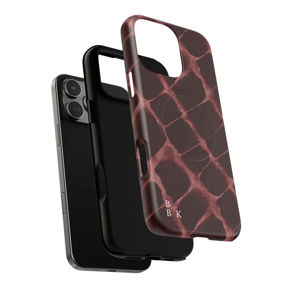 Magnetic Phone Case — Burgundy Marble Tough Protective Cover