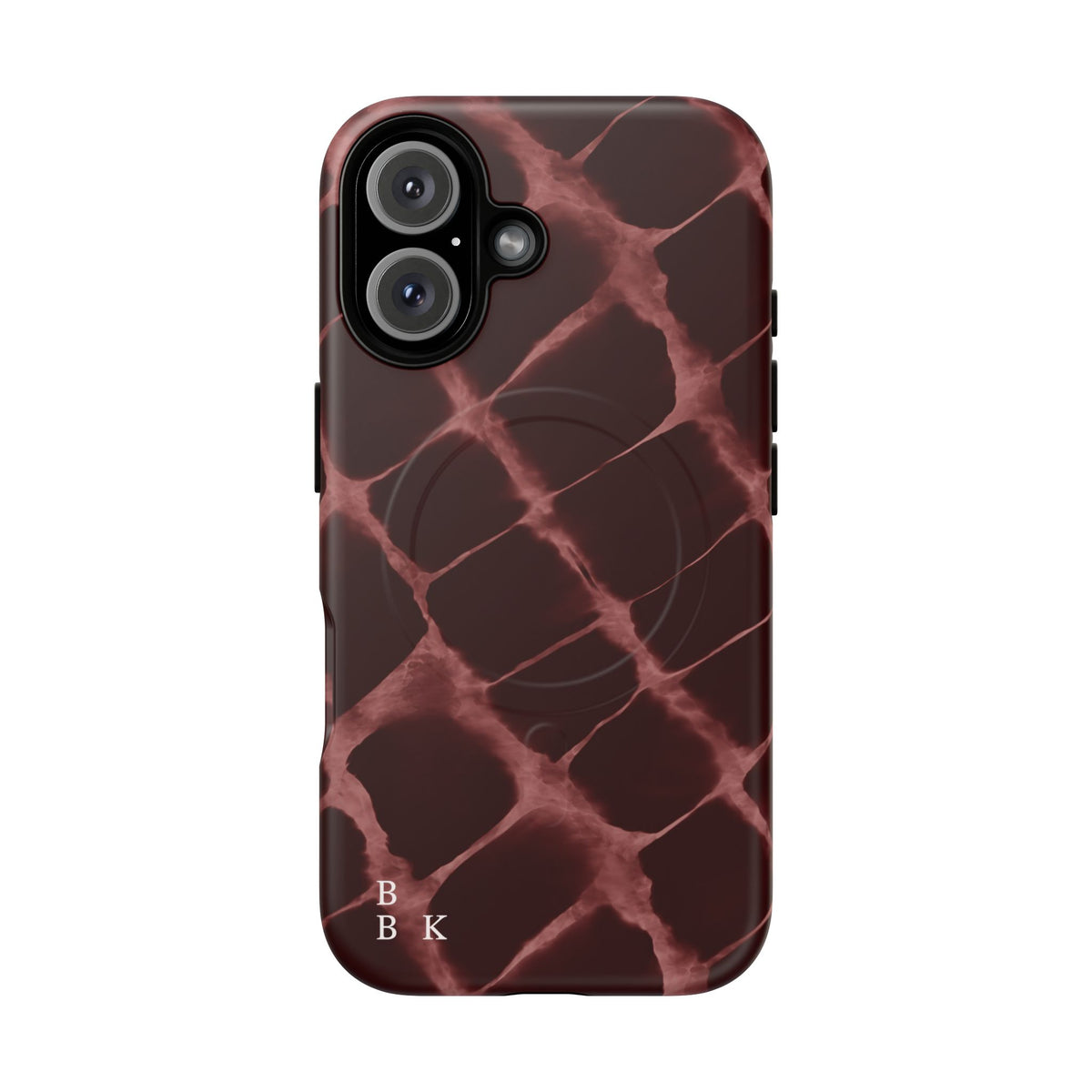 Magnetic Phone Case — Burgundy Marble Tough Protective Cover