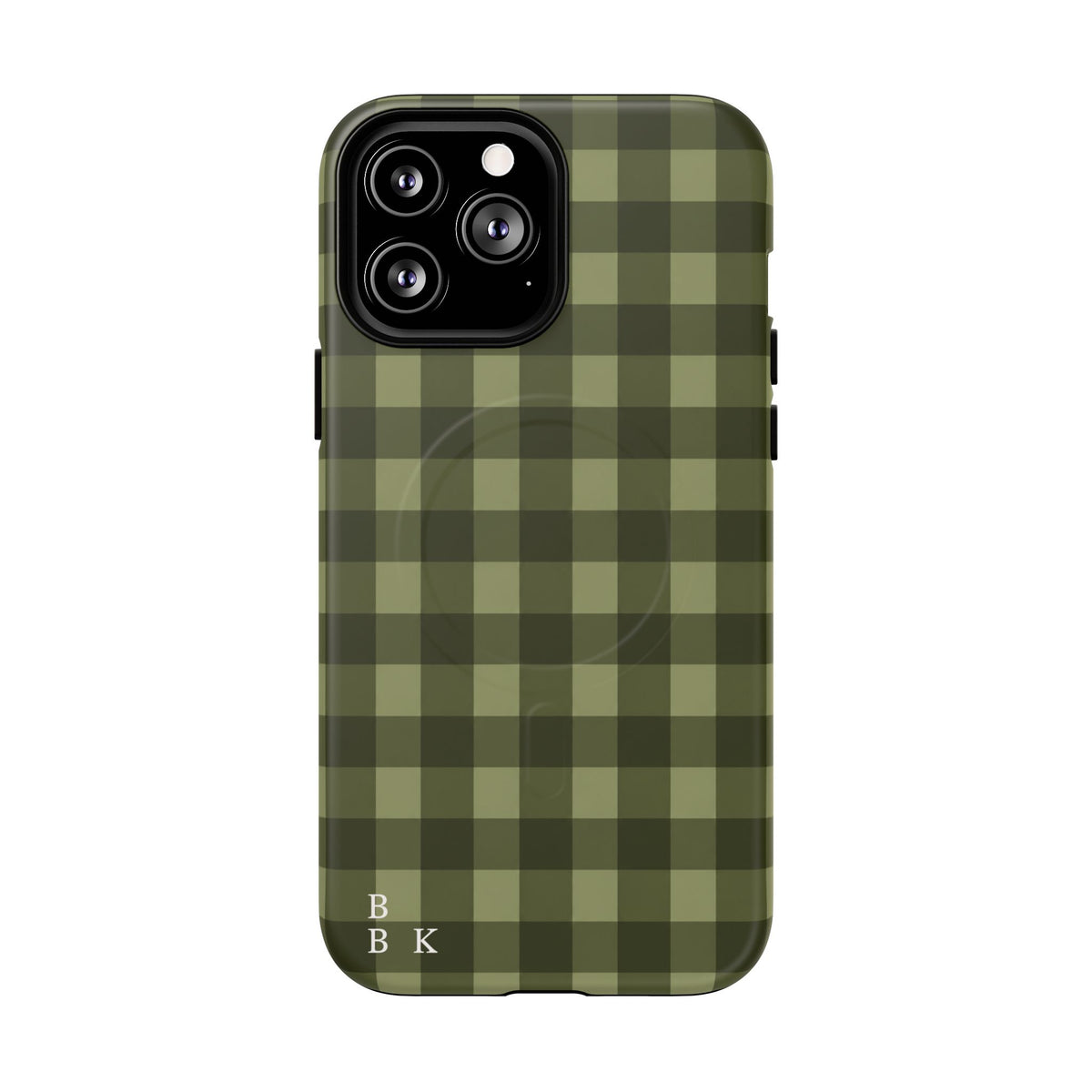 Green Buffalo Plaid Magnetic Phone Case — Tough Protective MagSafe-Compatible Case