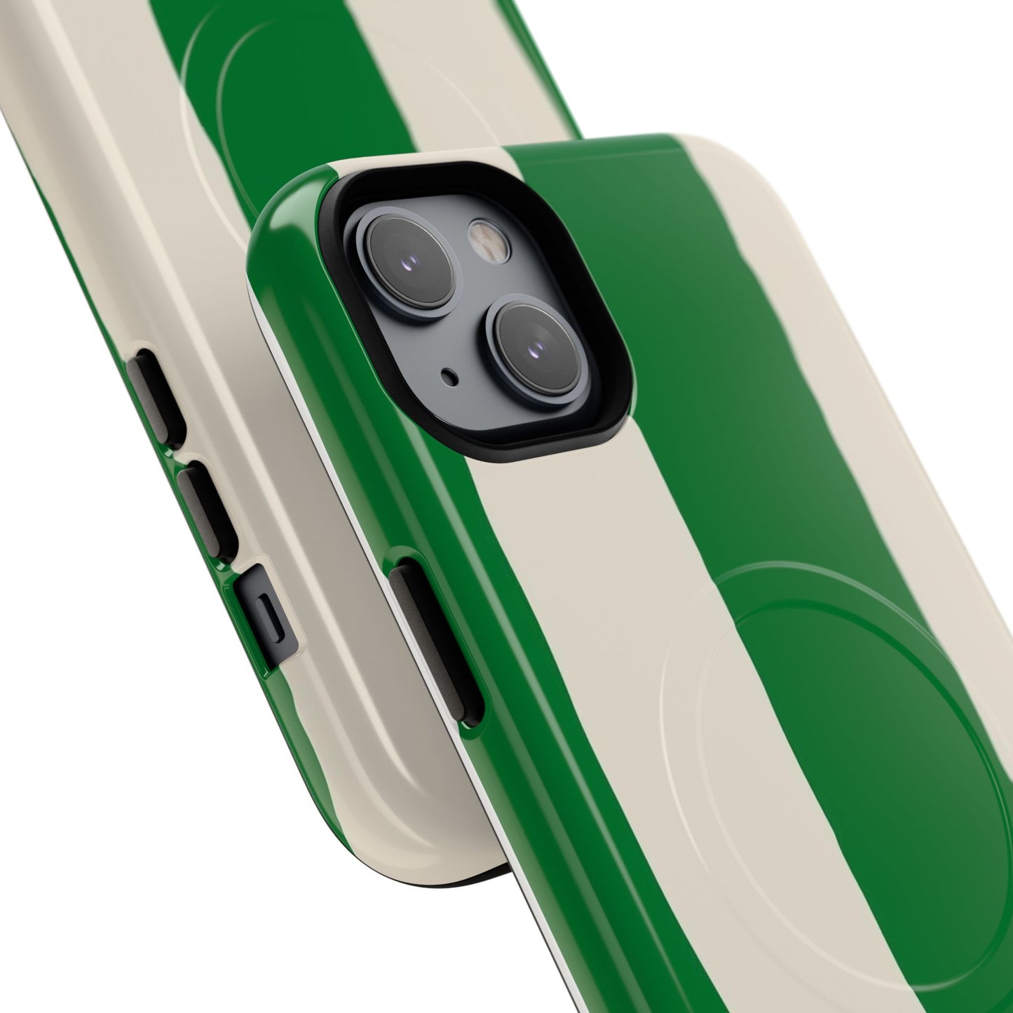 Green Stripe Tough Magnetic Phone Case — Custom Monogram BBK