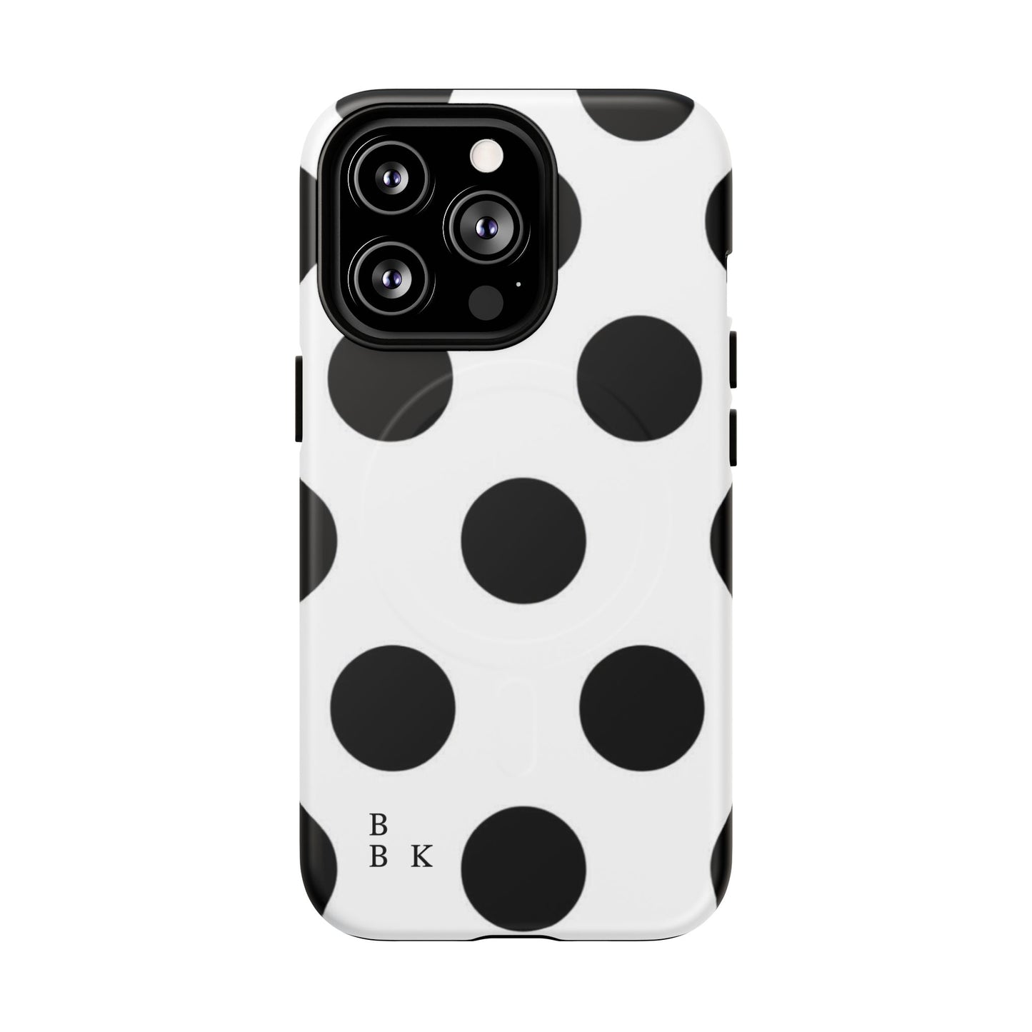 Polka Dot Magnetic Phone Case — Black & White Retro Dot Tough Case