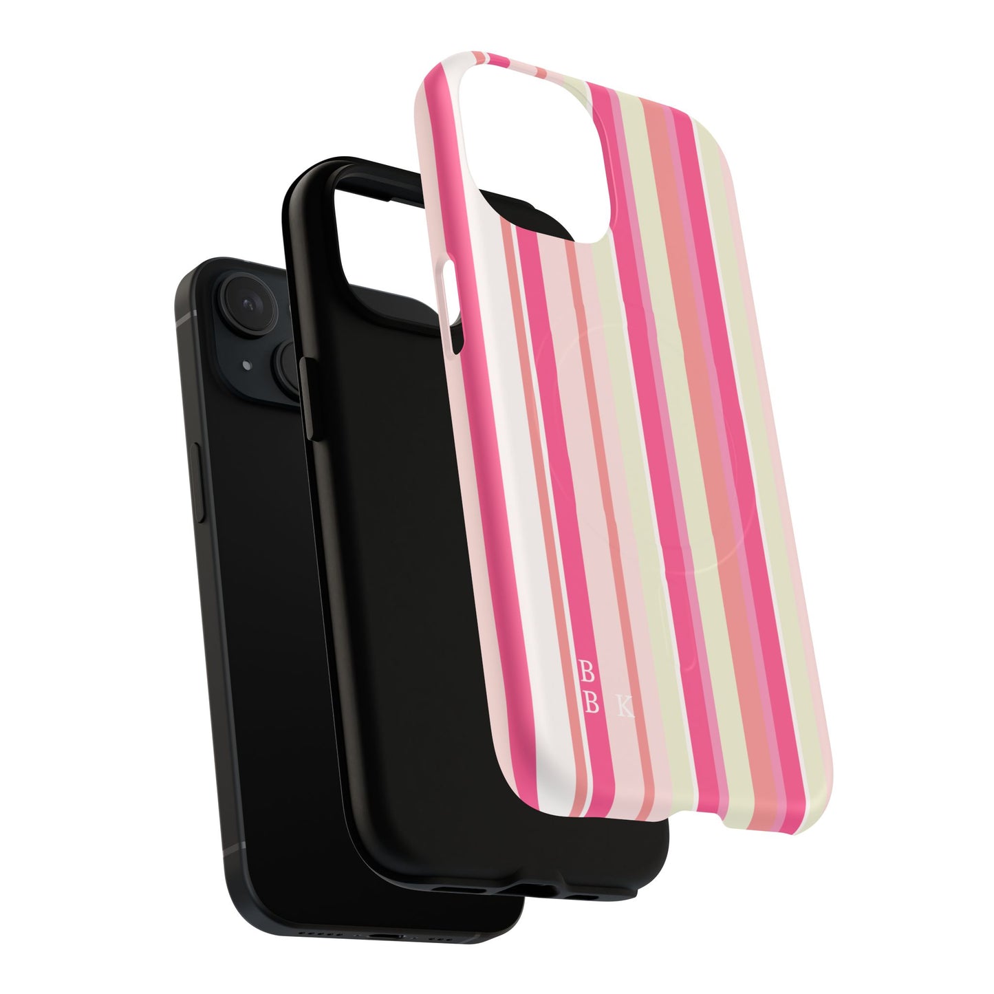 Magnetic Tough Case — Pink Striped Phone Cover (MagSafe Compatible)