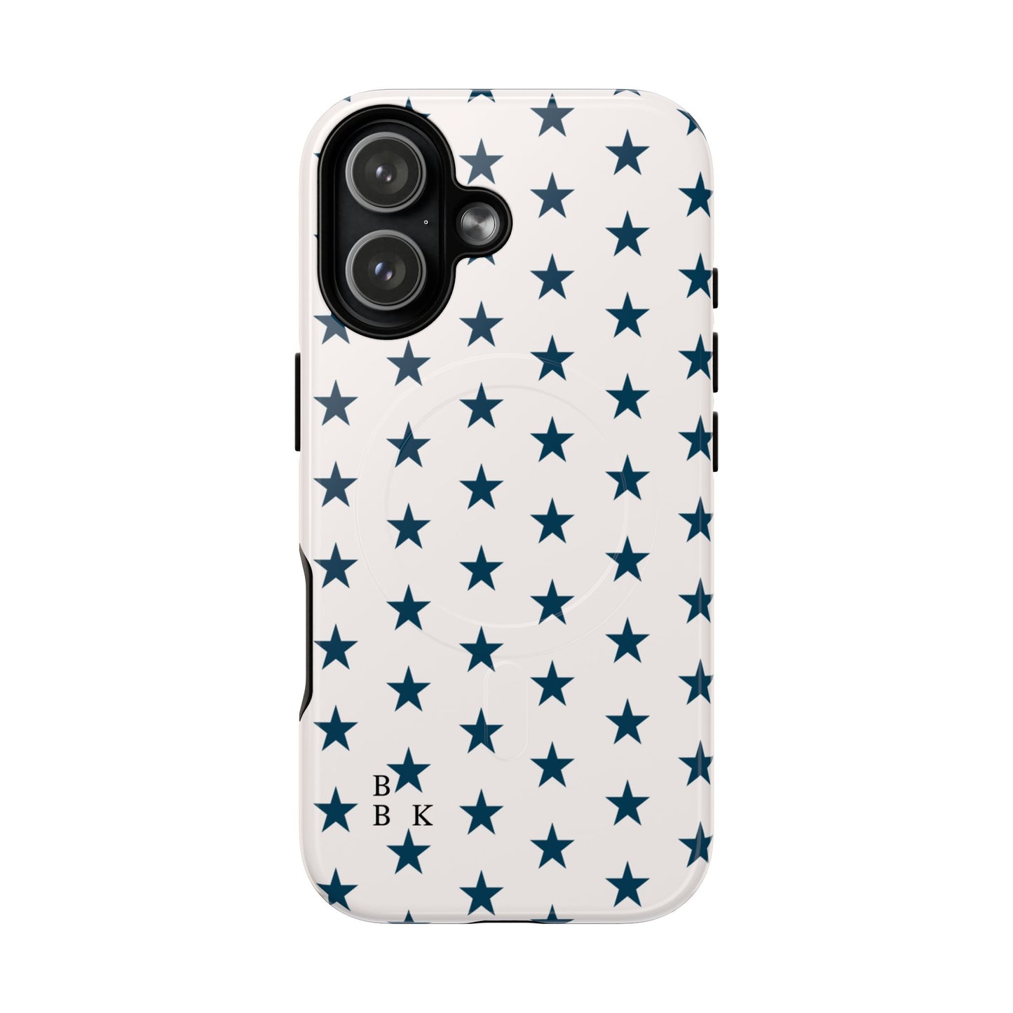 Star Pattern Tough Magnetic Phone Case — Navy Stars on White