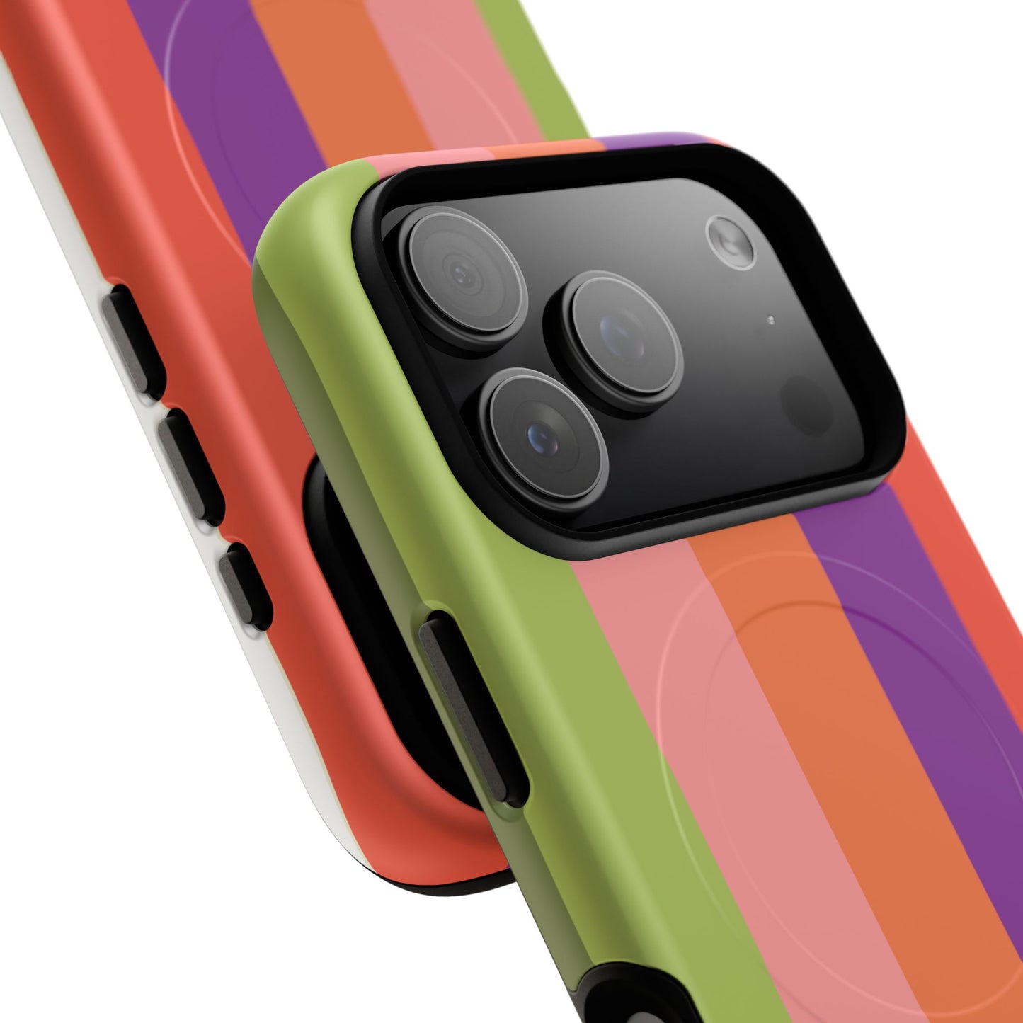 Bold Retro Stripe Magnetic Phone Case — Tough Protective iPhone Cover