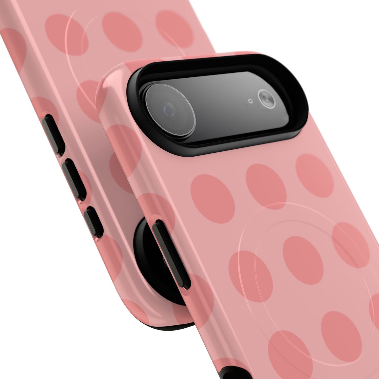 Magnetic Phone Case — Pink Polka Dot Tough Protective Cover