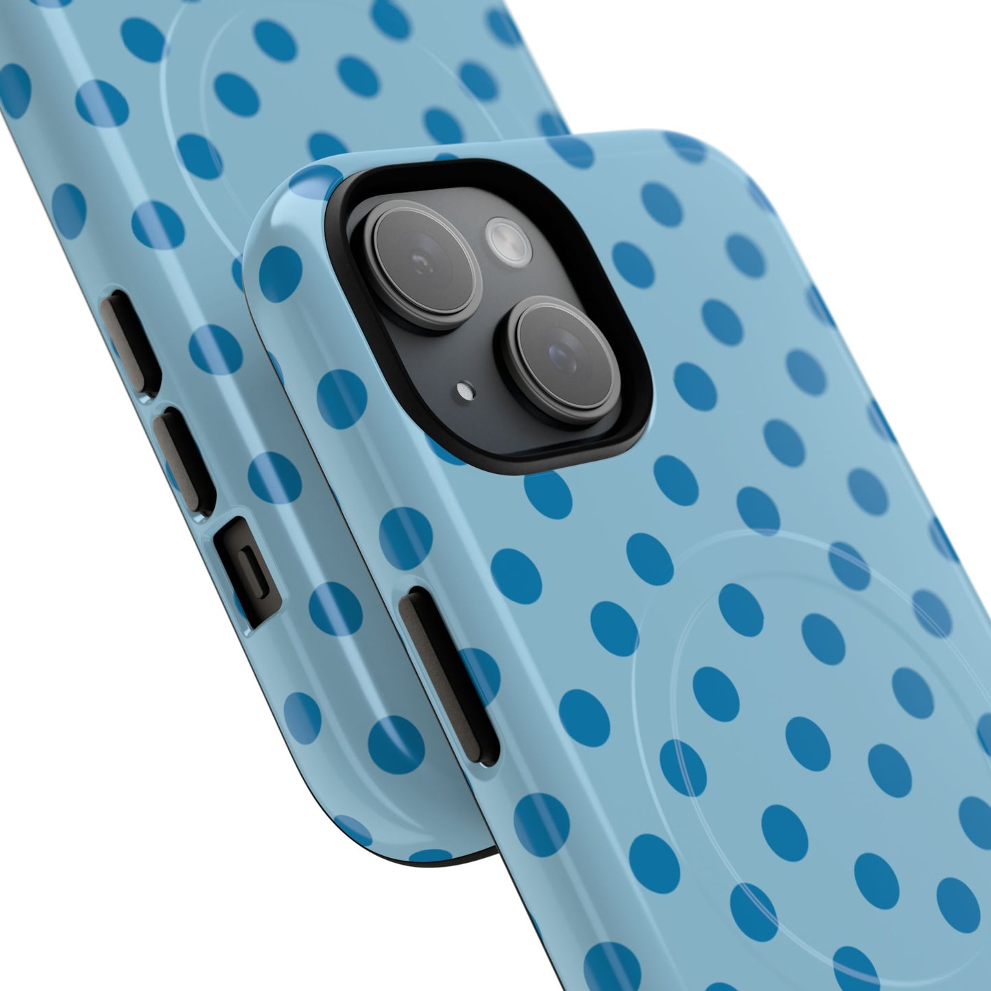 Blue Polka Dot Magnetic Phone Case — Tough Protective iPhone Cover