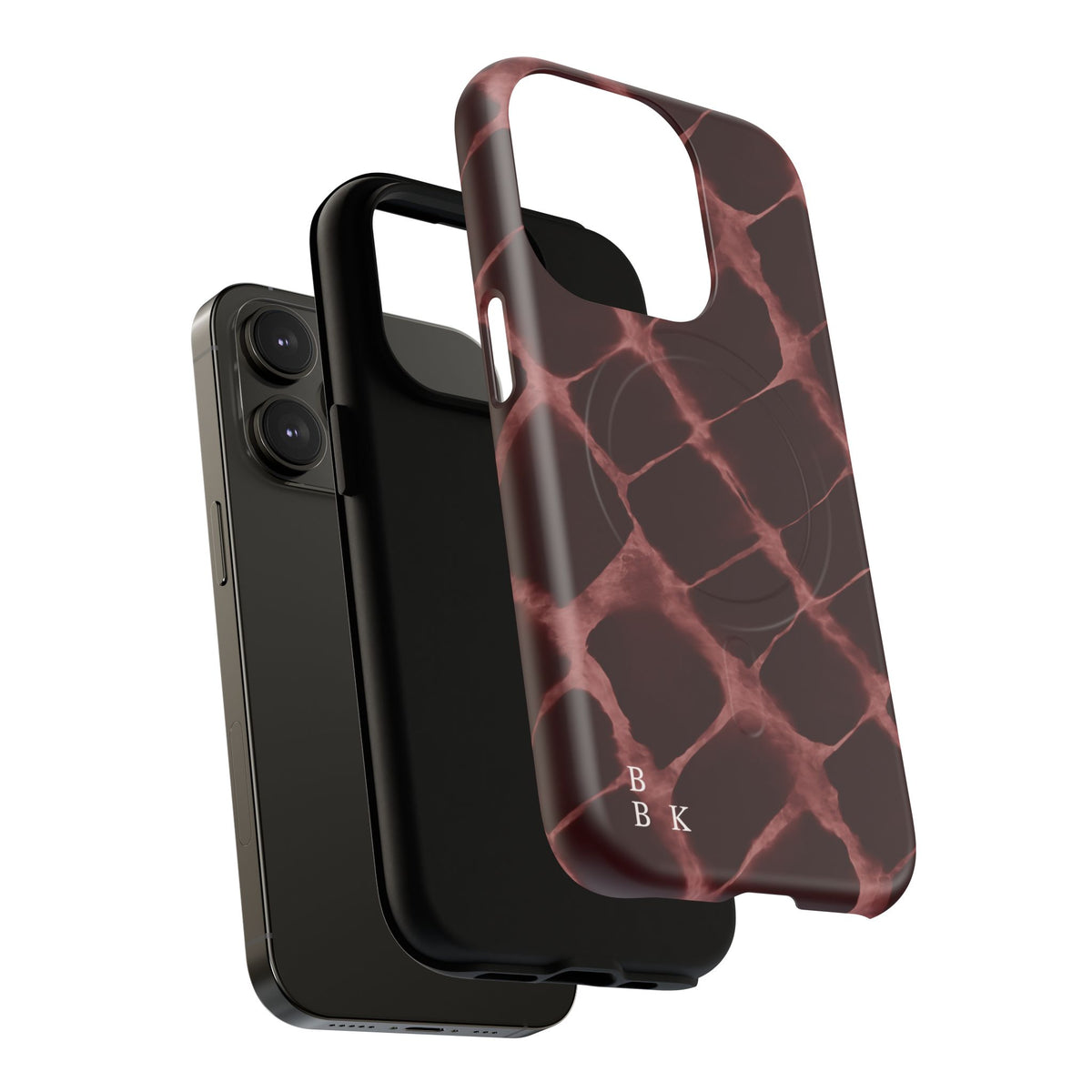 Magnetic Phone Case — Burgundy Marble Tough Protective Cover