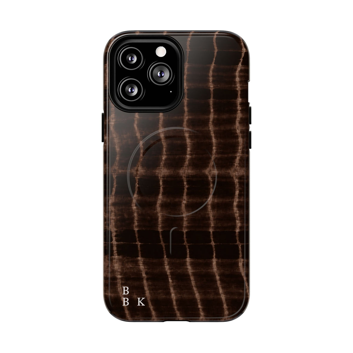 MagSafe Phone Case — Brown Croc Pattern Tough Magnetic Case