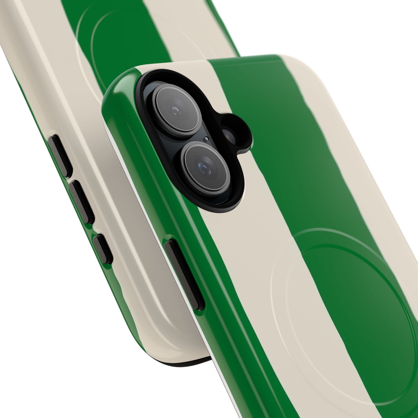Green Stripe Tough Magnetic Phone Case — Custom Monogram BBK