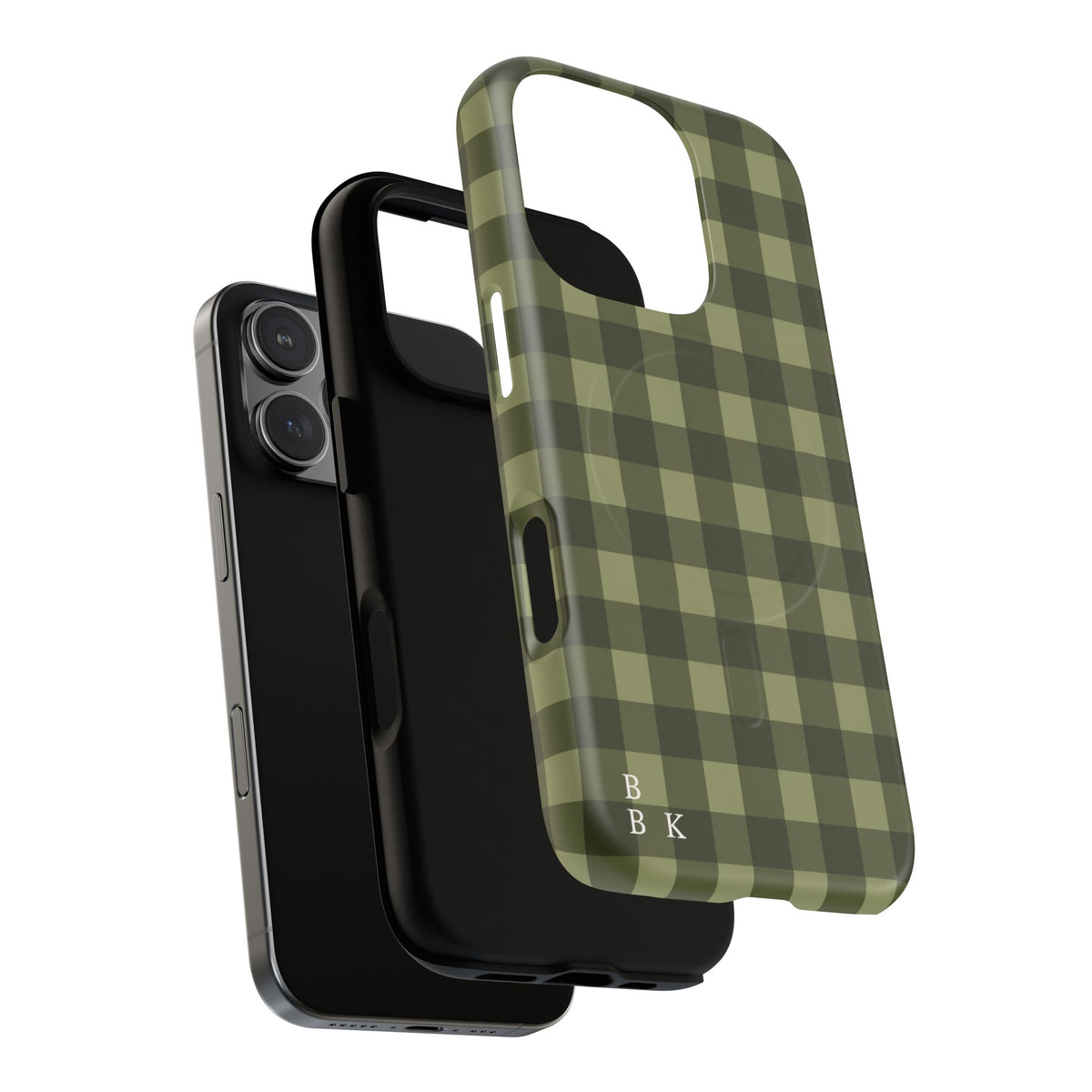 Green Buffalo Plaid Magnetic Phone Case — Tough Protective MagSafe-Compatible Case