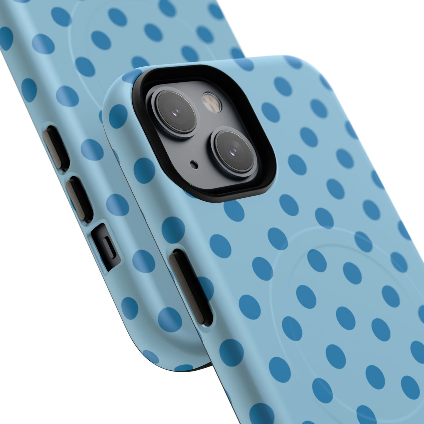 Blue Polka Dot Magnetic Phone Case — Tough Protective iPhone Cover