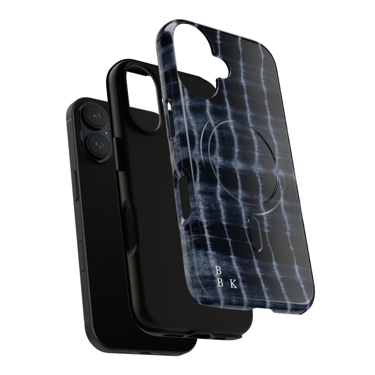 Magnetic Phone Case — Black Tie-Dye Tough Protective Cover with MagSafe