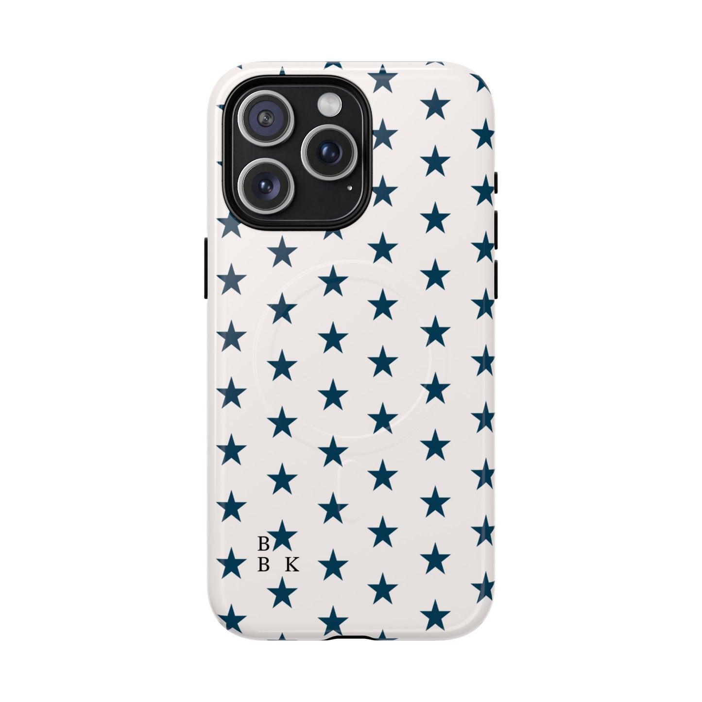 Star Pattern Tough Magnetic Phone Case — Navy Stars on White