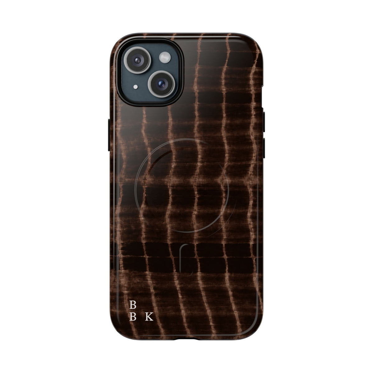 MagSafe Phone Case — Brown Croc Pattern Tough Magnetic Case