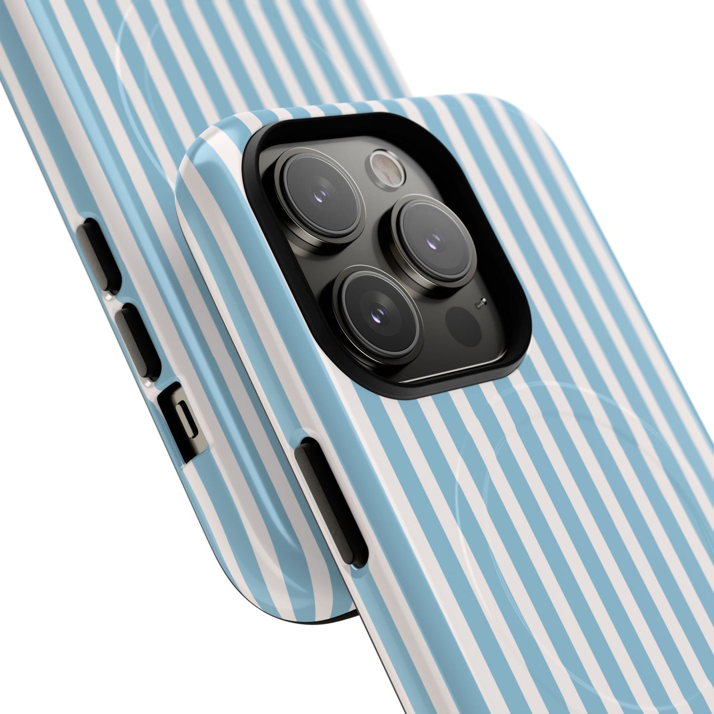 MagSafe Phone Case — Blue Vertical Stripe Tough Magnetic Protective Cover