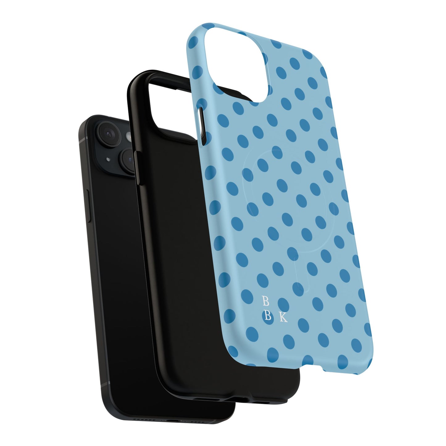 Blue Polka Dot Magnetic Phone Case — Tough Protective iPhone Cover