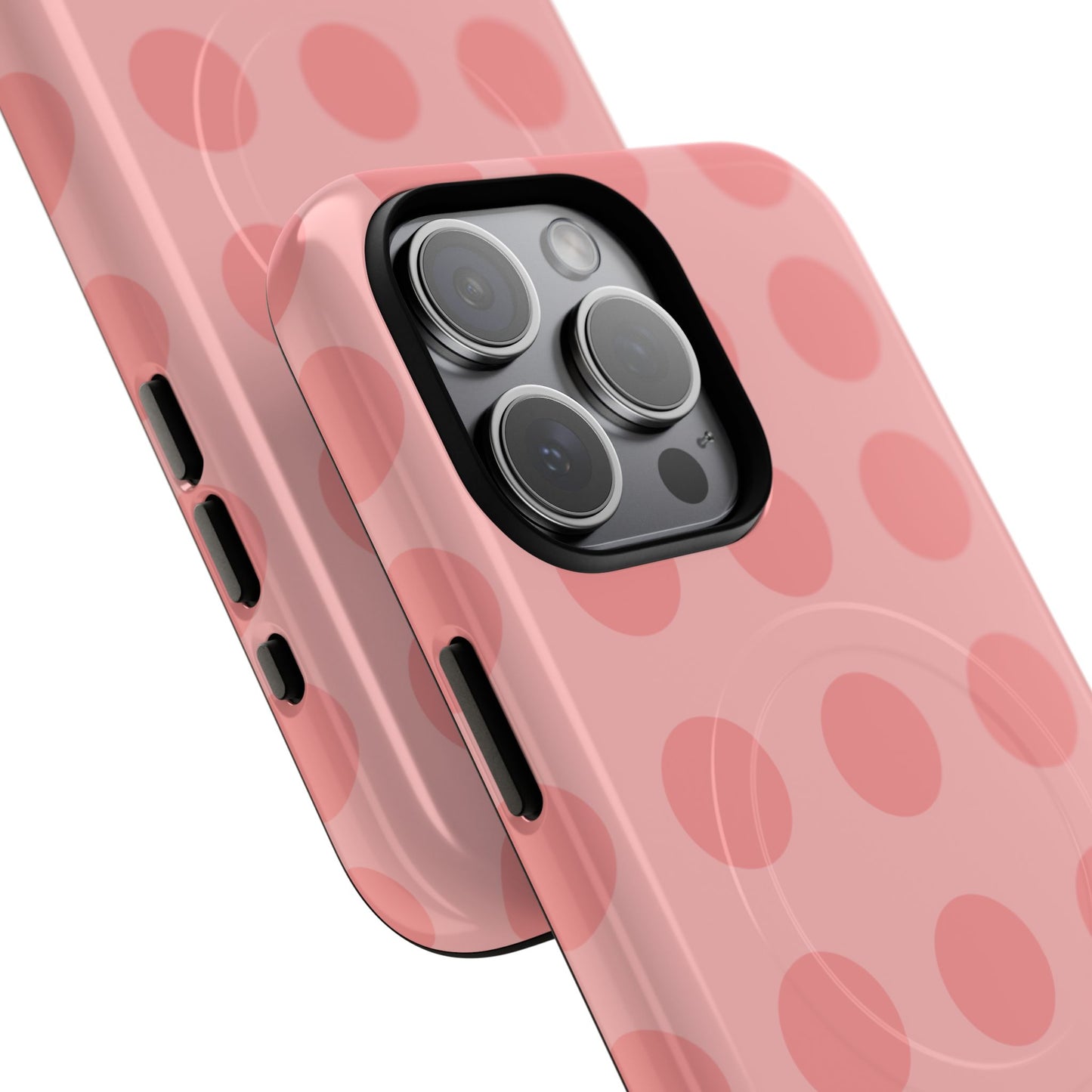Magnetic Phone Case — Pink Polka Dot Tough Protective Cover