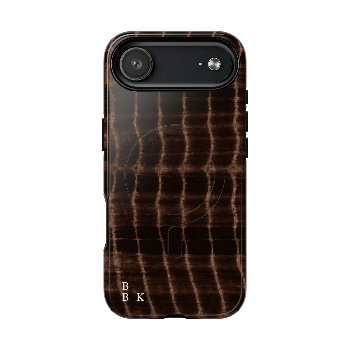 MagSafe Phone Case — Brown Croc Pattern Tough Magnetic Case