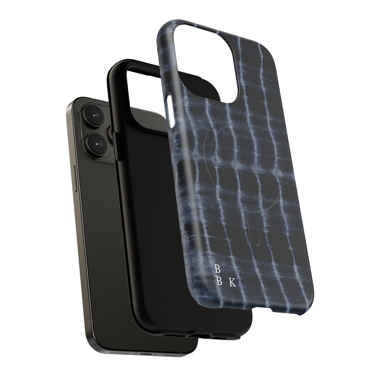Magnetic Phone Case — Black Tie-Dye Tough Protective Cover with MagSafe