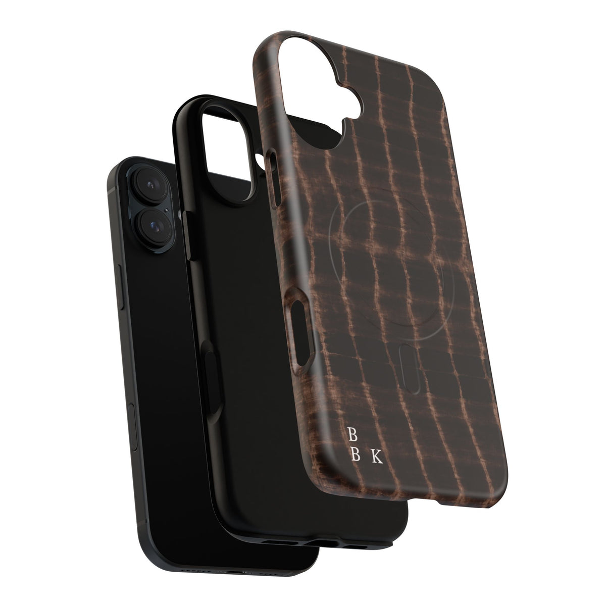MagSafe Phone Case — Brown Croc Pattern Tough Magnetic Case