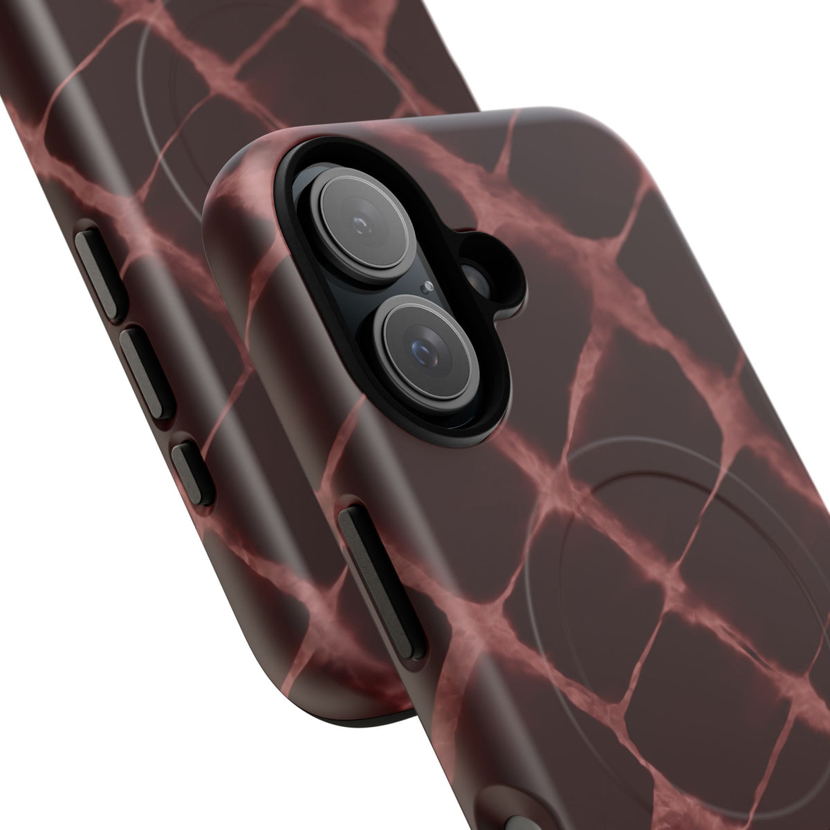 Magnetic Phone Case — Burgundy Marble Tough Protective Cover