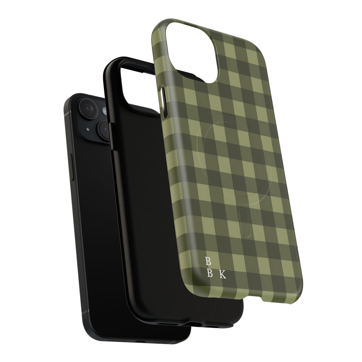 Green Buffalo Plaid Magnetic Phone Case — Tough Protective MagSafe-Compatible Case