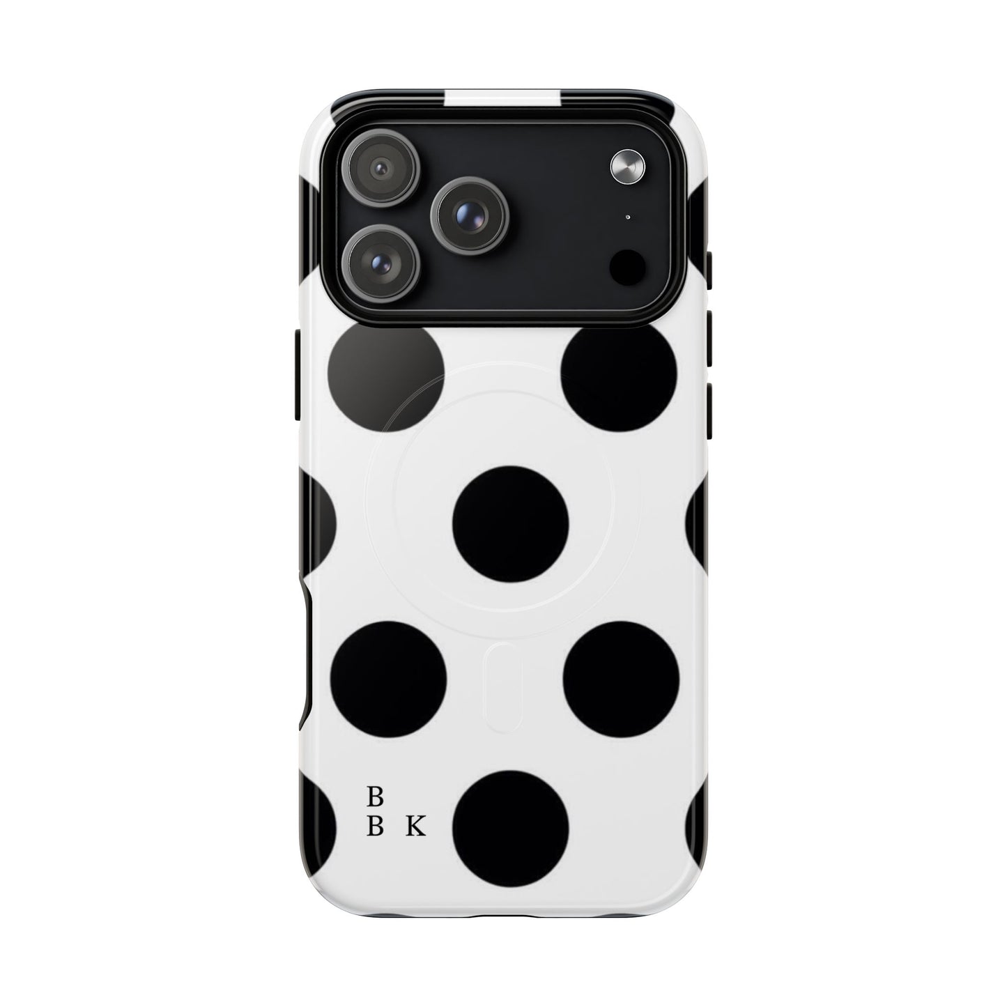 Polka Dot Magnetic Phone Case — Black & White Retro Dot Tough Case