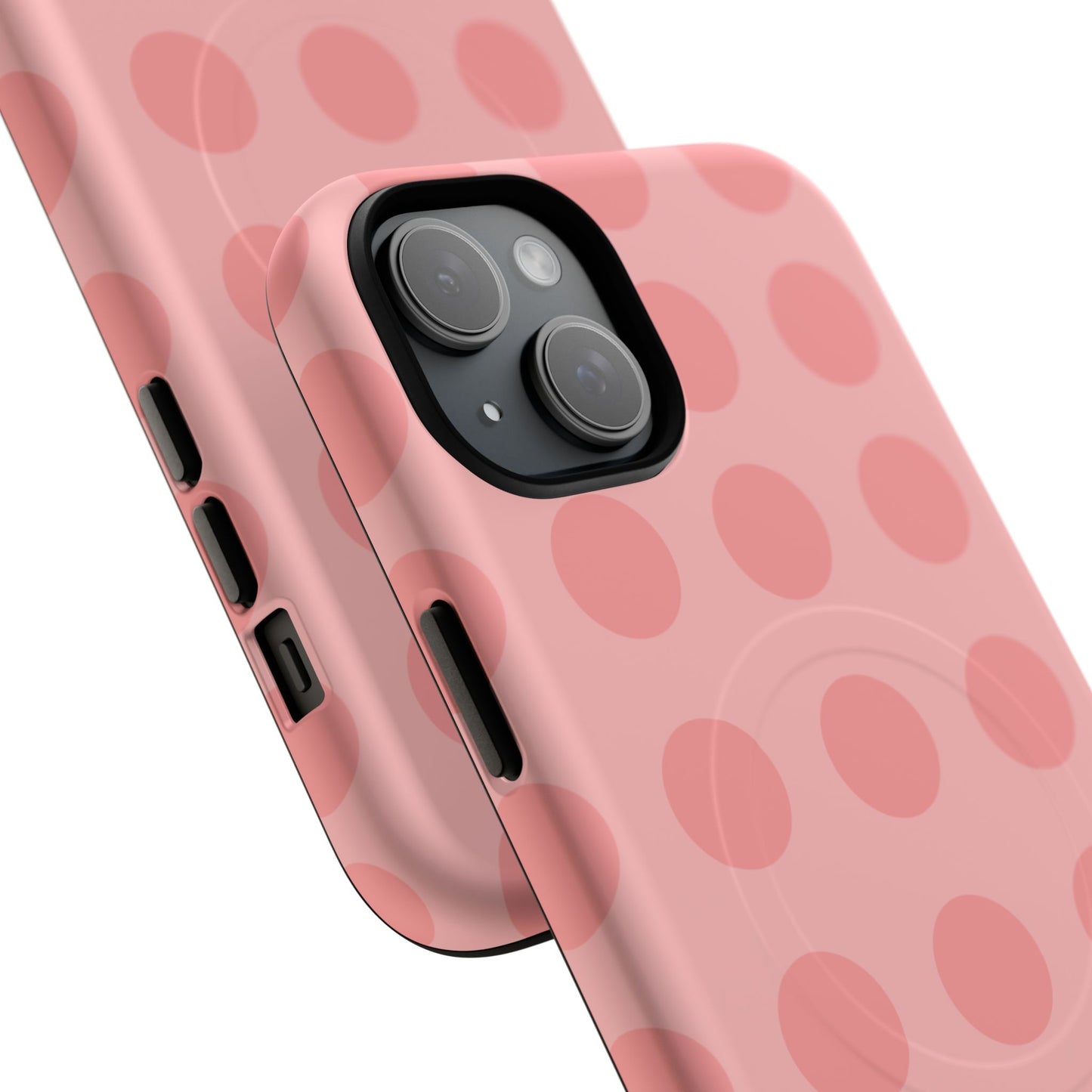 Magnetic Phone Case — Pink Polka Dot Tough Protective Cover
