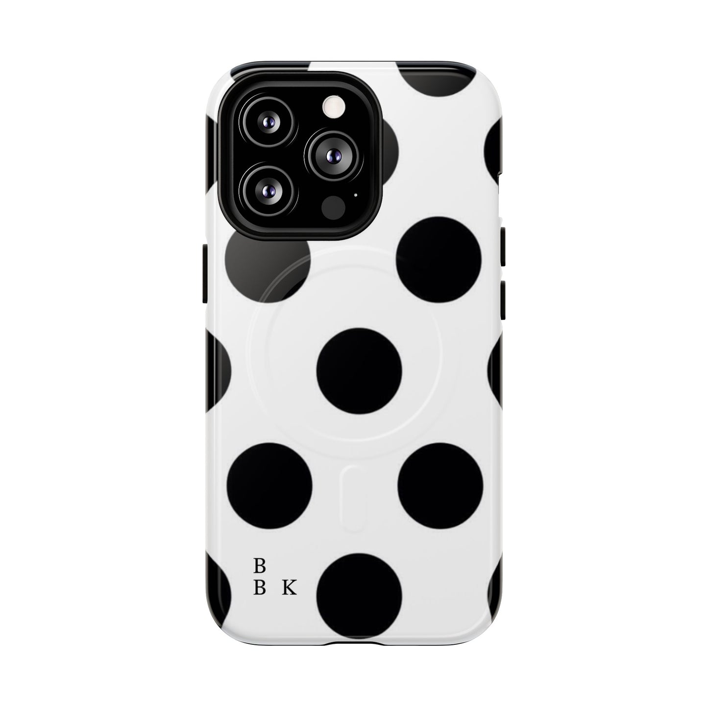 Polka Dot Magnetic Phone Case — Black & White Retro Dot Tough Case