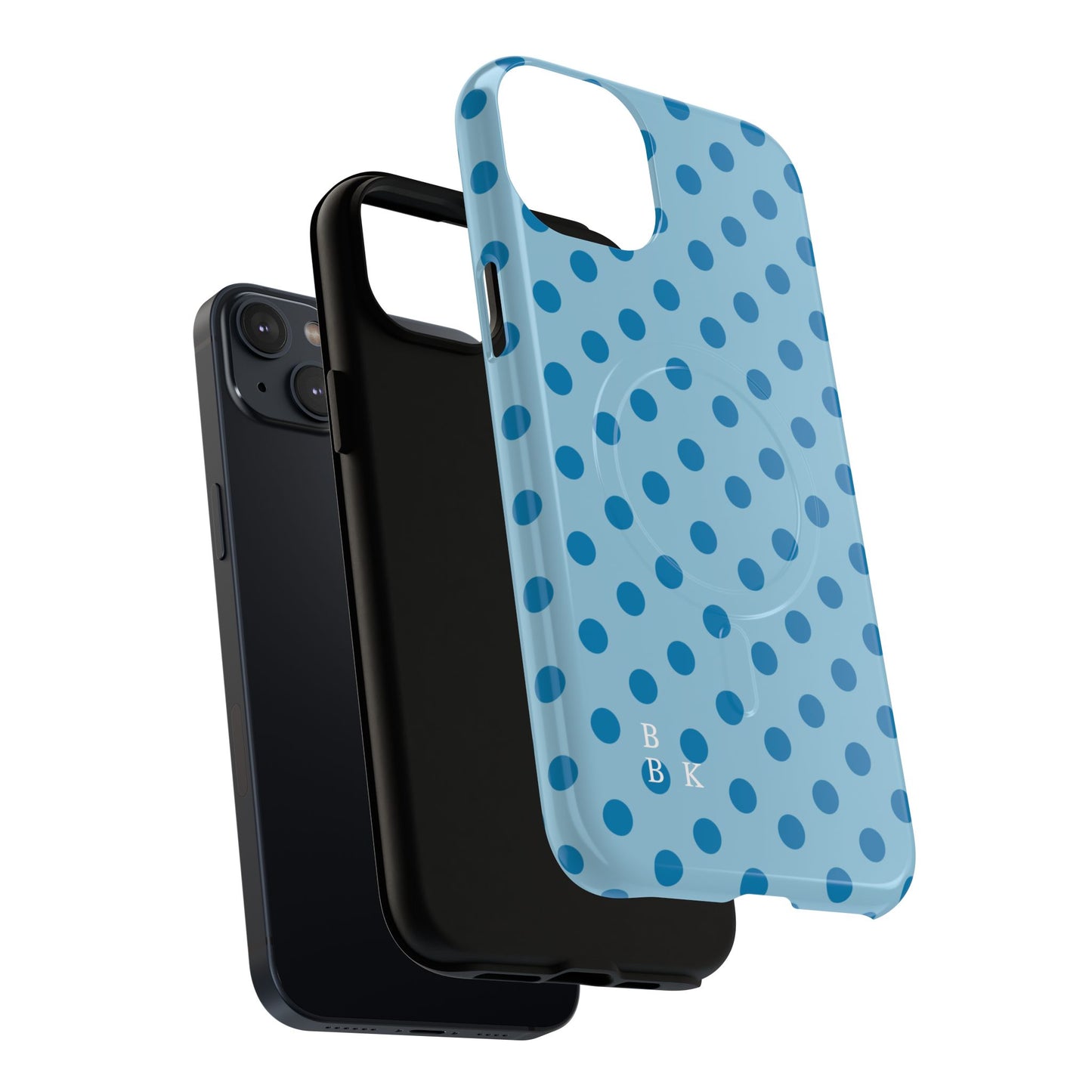 Blue Polka Dot Magnetic Phone Case — Tough Protective iPhone Cover