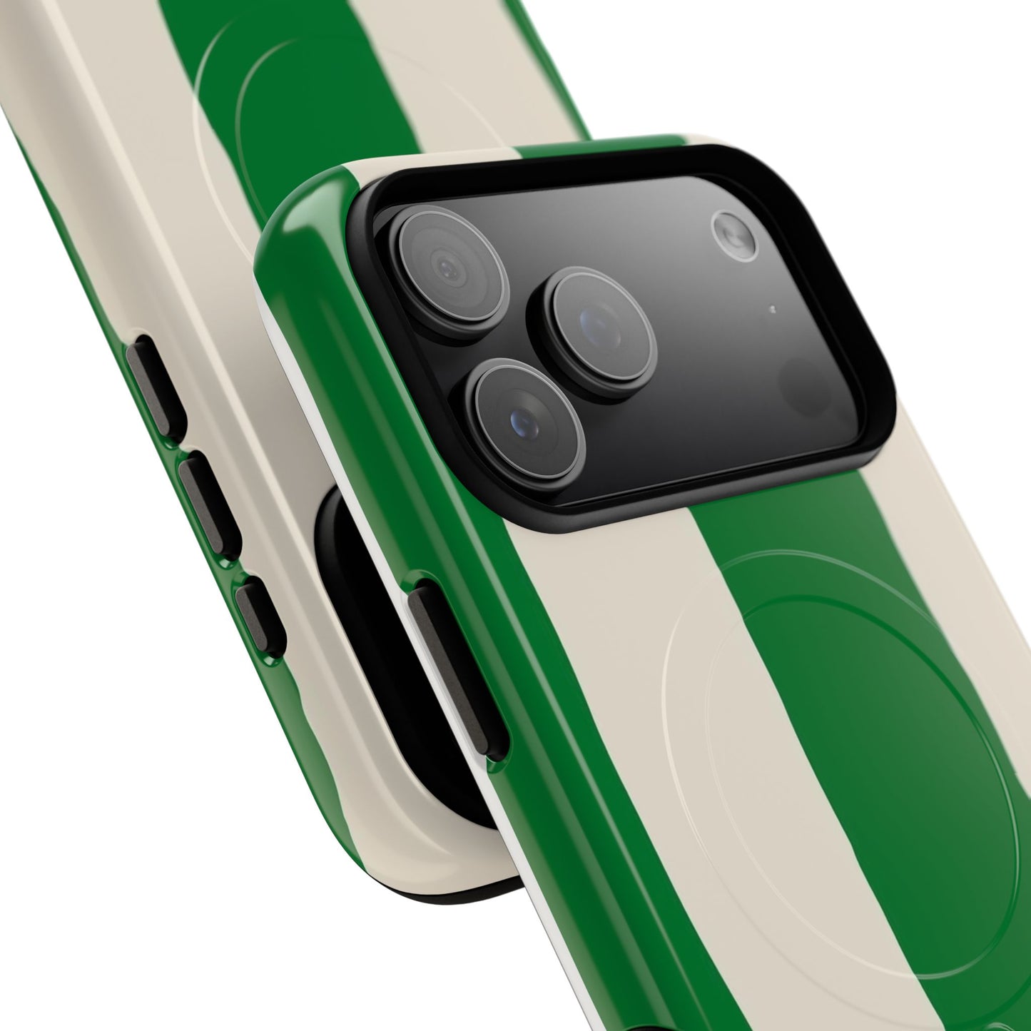 Green Stripe Tough Magnetic Phone Case — Custom Monogram BBK