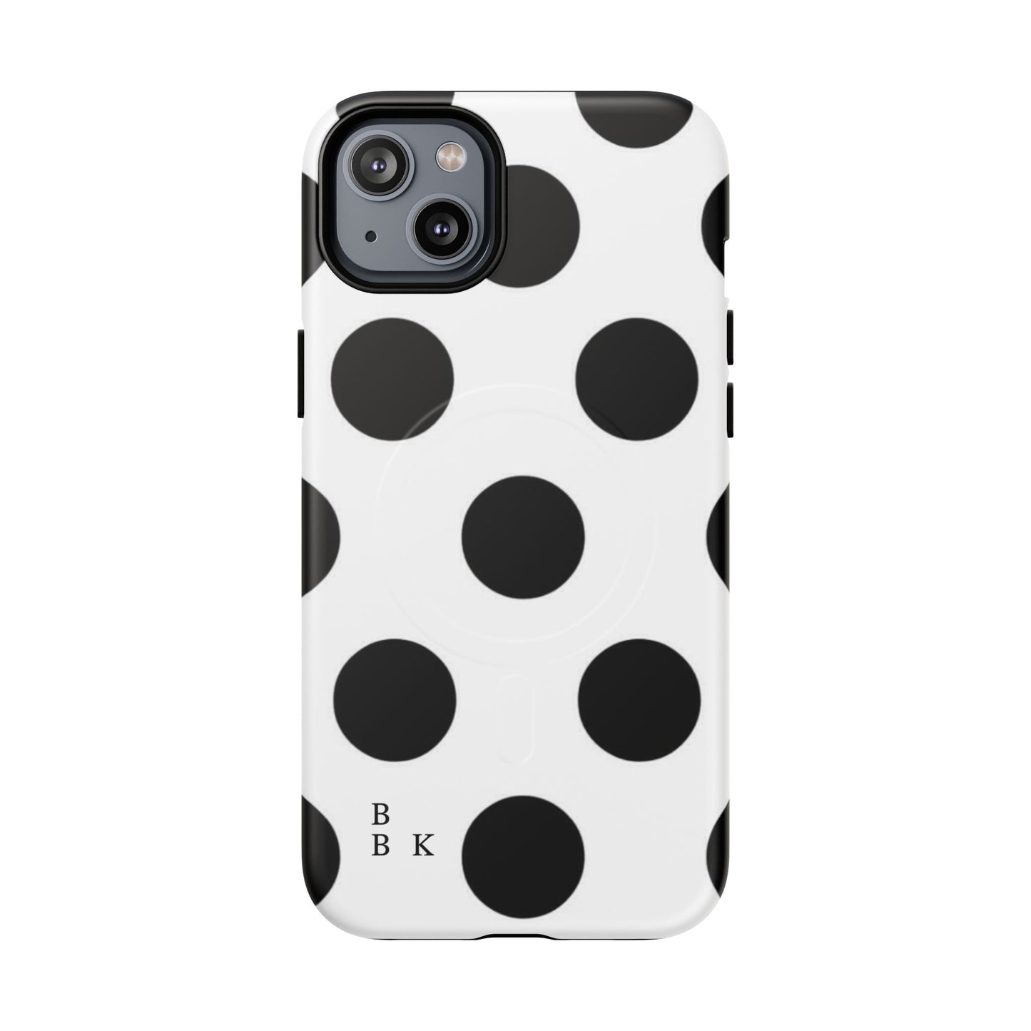 Polka Dot Magnetic Phone Case — Black & White Retro Dot Tough Case