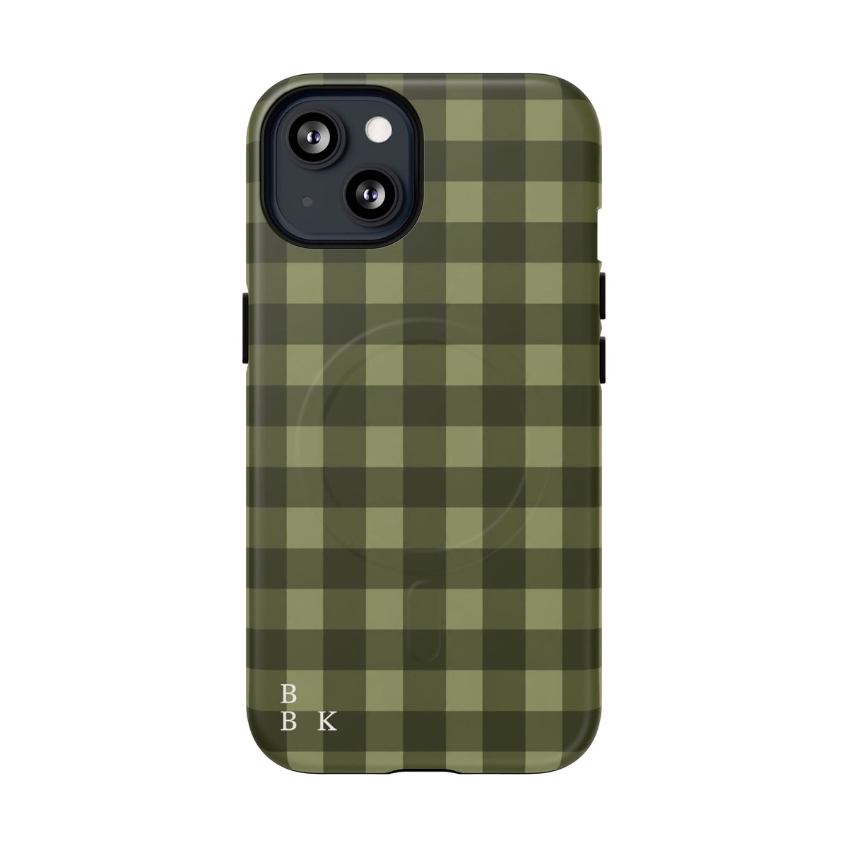 Green Buffalo Plaid Magnetic Phone Case — Tough Protective MagSafe-Compatible Case