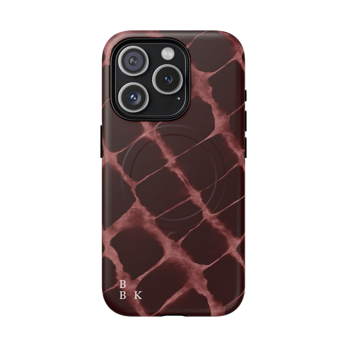 Magnetic Phone Case — Burgundy Marble Tough Protective Cover
