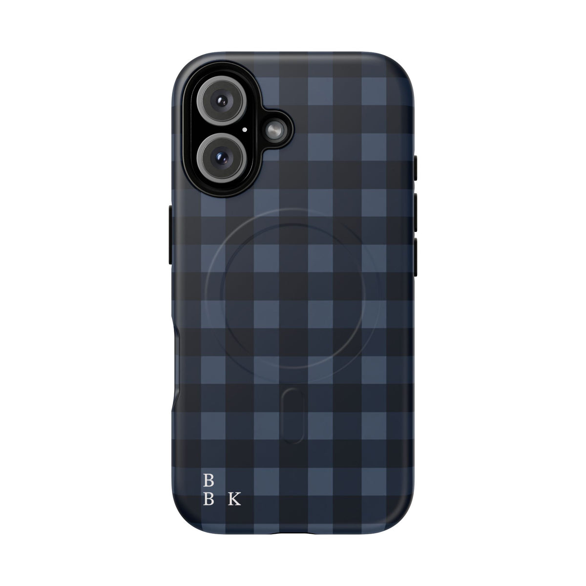 Plaid Magnetic Phone Case — Navy Buffalo Check Tough MagSafe-Compatible Case
