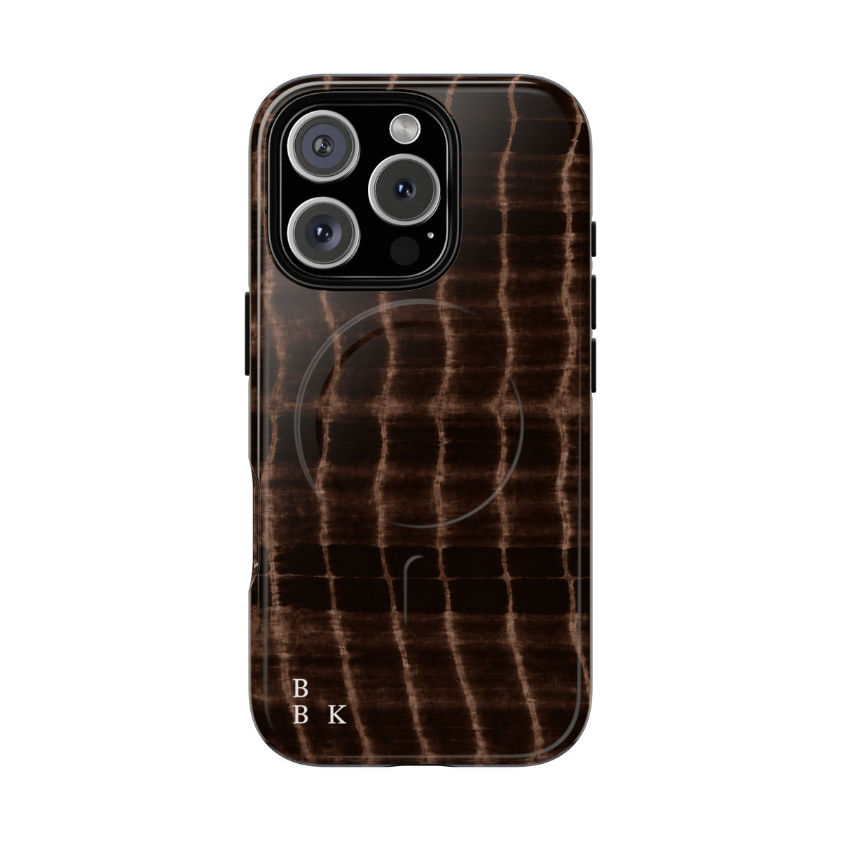 MagSafe Phone Case — Brown Croc Pattern Tough Magnetic Case