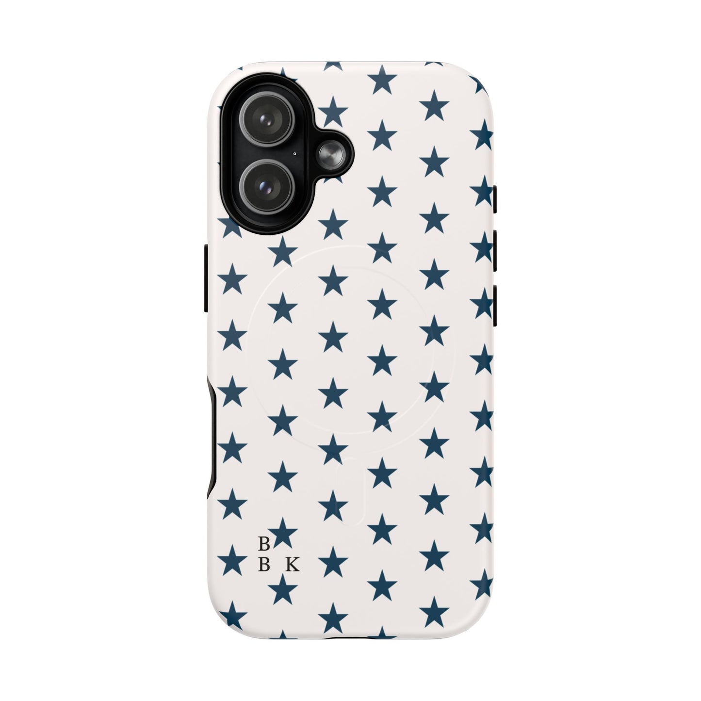 Star Pattern Tough Magnetic Phone Case — Navy Stars on White